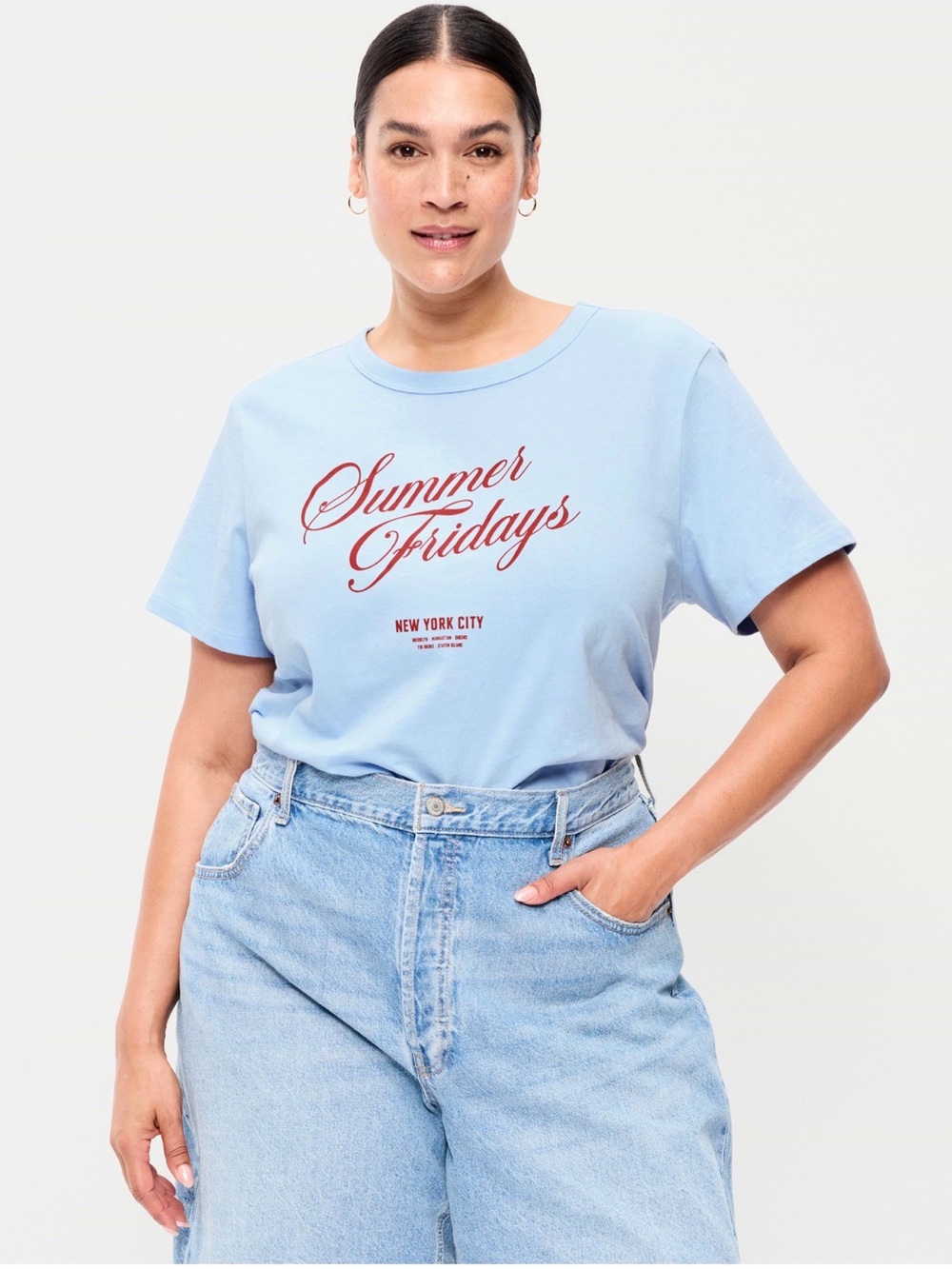 Old Navy Light Blue 'Summer Fridays' Graphic Tee
